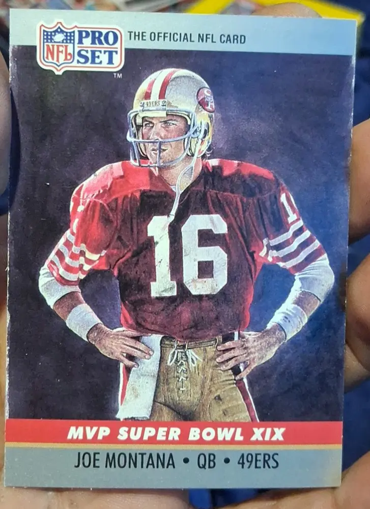 Caed Set JOE MONTANA 1990 Pro Set Super Bowl MVP #19 Value