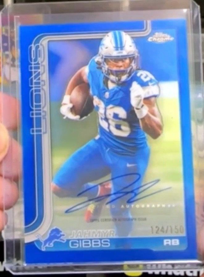 2025 Topps Chrome JAHMYR GIBBS Autographs - Blue Refractor #BA-JG