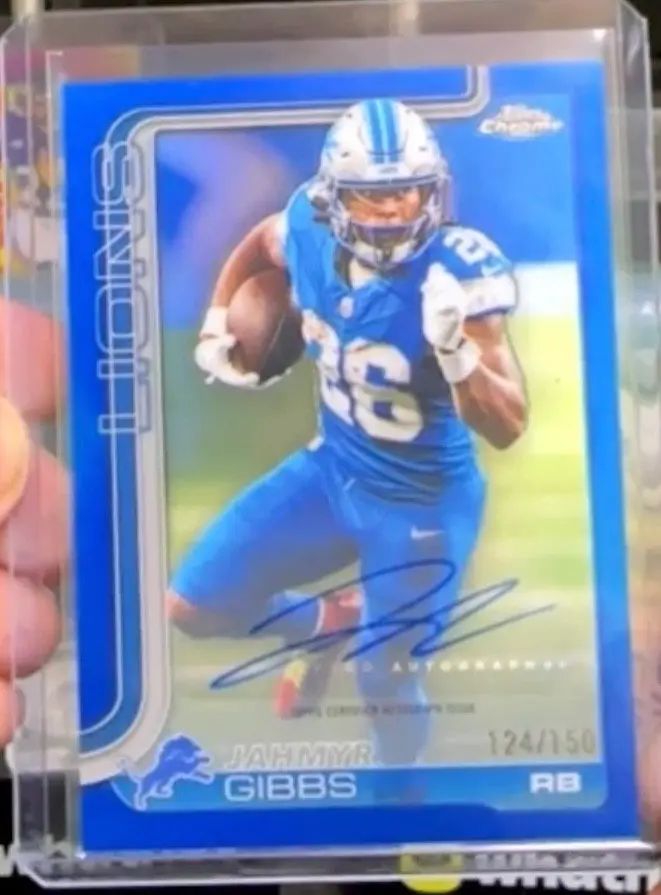 2025 Topps Chrome JAHMYR GIBBS Autographs - Blue Refractor #BA-JG