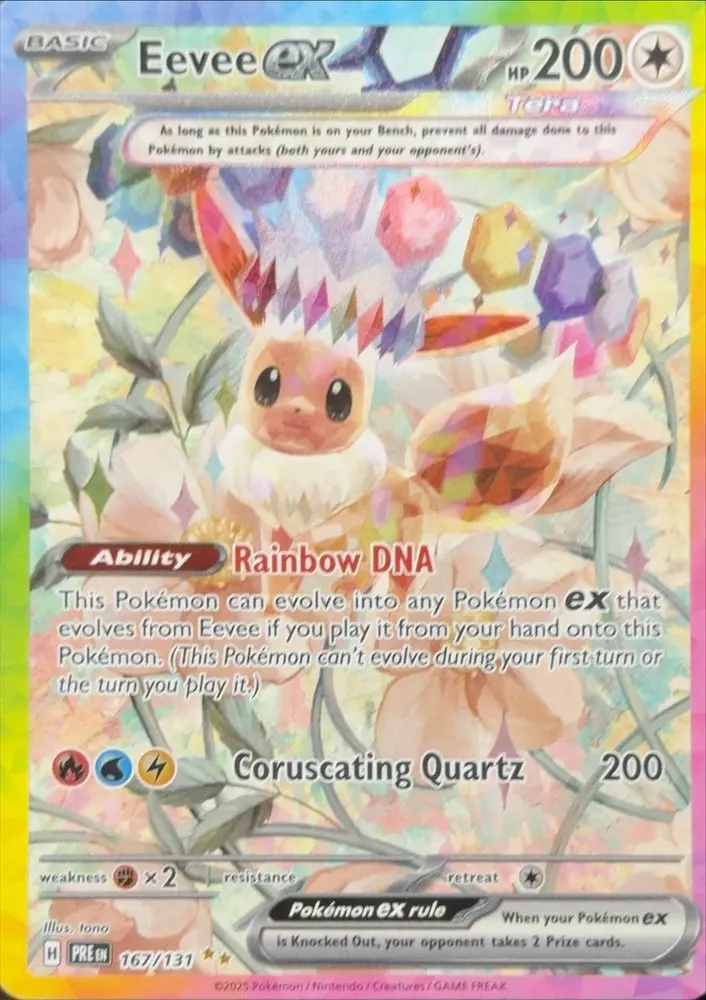 2025 Pokemon Scarlet & Violet Prismatic Evolutions Eevee EX #167